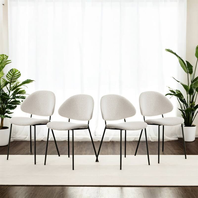 Modern Ergonomic Dining Chair with Slim Metal Legs, Set of 4