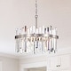 preview thumbnail 27 of 42, Casandra 5-light Drum Crystal Glass Chandelier - 18.5 inches in diameter x 16.5 inches H Satin Nickel