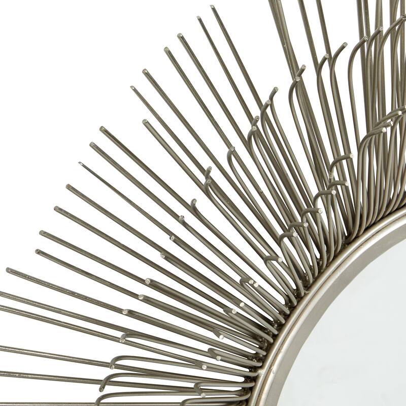 Metal Starburst Room Wall Mirror - Silver - Roche River Decor