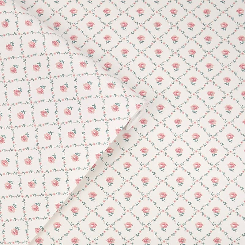 Laura Ashley Kate Coral Pink Wallpaper