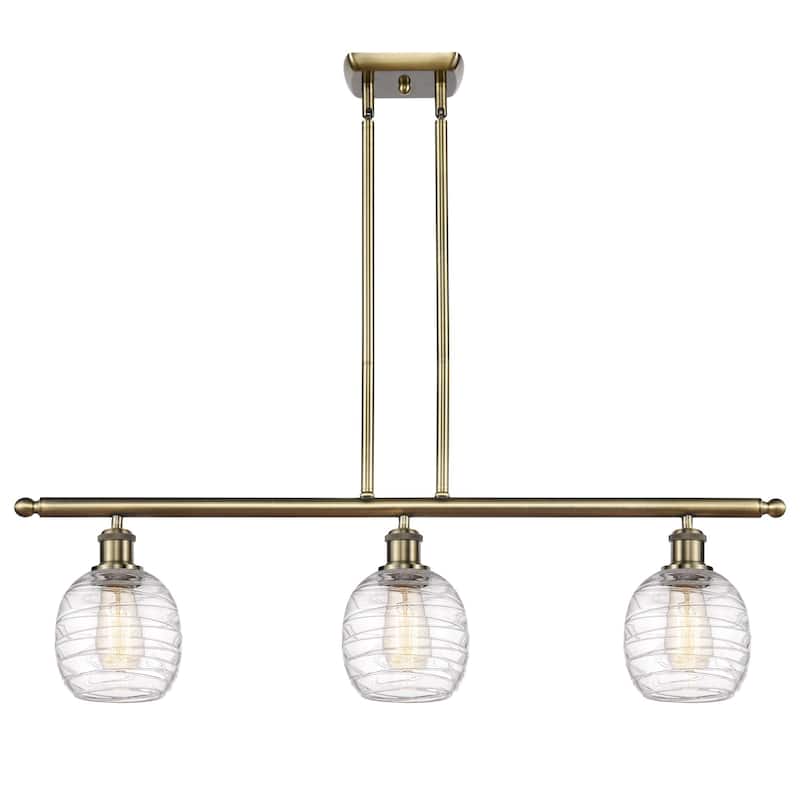 Innovations Lighting 516-3I-10-36 Belfast Linear Belfast 3 Light 36" - Antique Brass / Deco Swirl