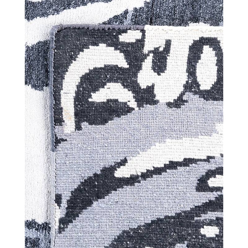 Modern One-of-a-Kind Hand-Knotted Area Rug, Blue - 9' 1" x 12' 1"