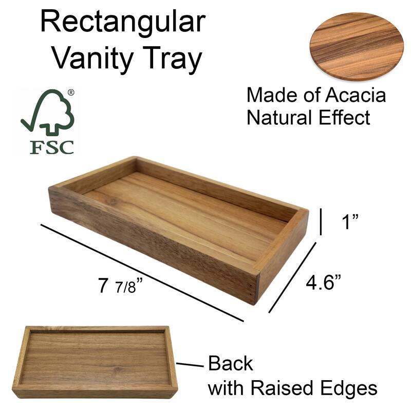 Acacia Wood Bathroom Accessory Set Collection