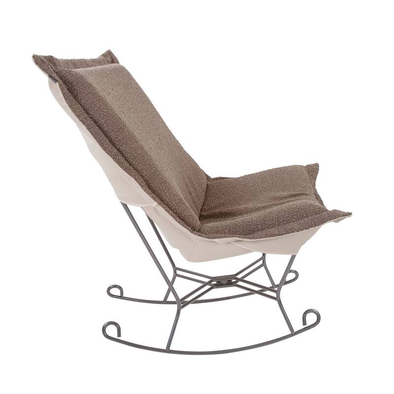 Allan Andrews Scroll Puff Rocker with Titanium Frame, Barbet Collection