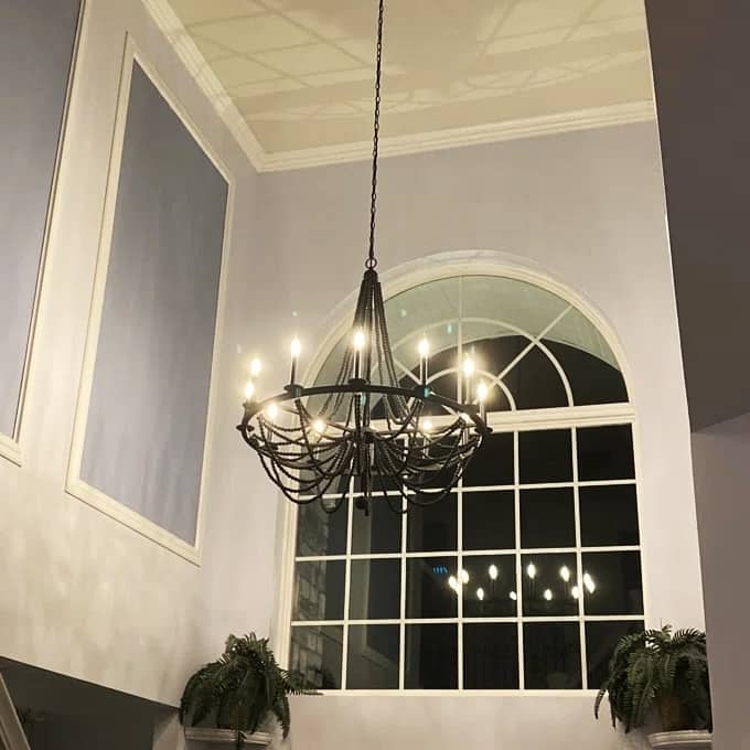 Fidenza 12-light Empire Farmhouse Solid Wood Beaded Chandelier with UL Certified - 37 inches