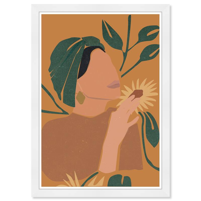 Wynwood Studio Prints Floral and Botanical Brilliant Sunflower Scent Brown and Ochre Modern & Contemporary Wall Art Canvas Print