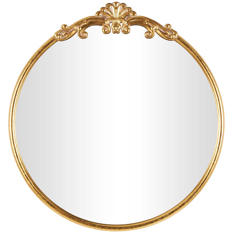 Metal Scroll Ornate Baroque Floor or Wall Mirror - Gold - Various Sizes and Shapes - Roche River Decor - Wall Mirror - Gold - 30"W, 32"H