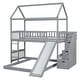 preview thumbnail 10 of 18, Playhouse Design Twin over Twin Bunk House Bed with 2 Drawers and Slide