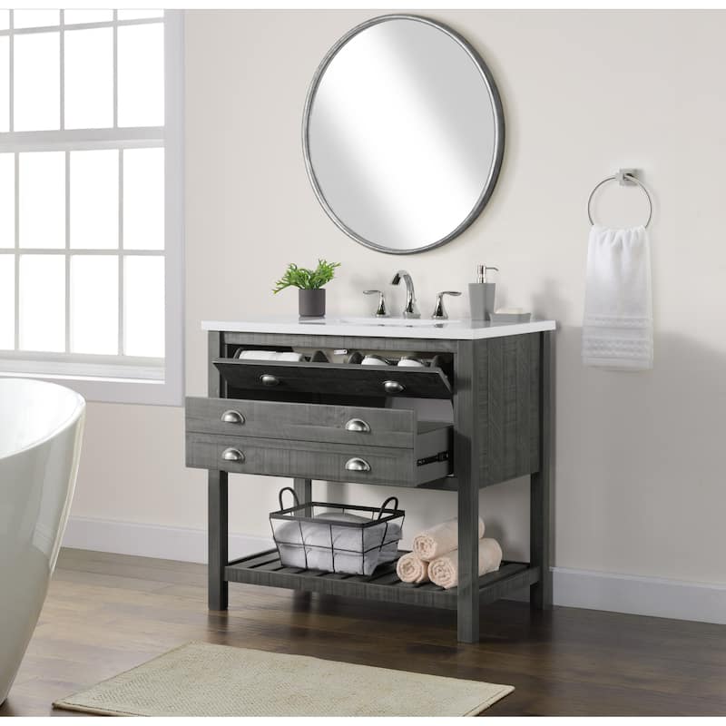 Monterey 37" Farmhouse Single Bathroom Vanity with Top