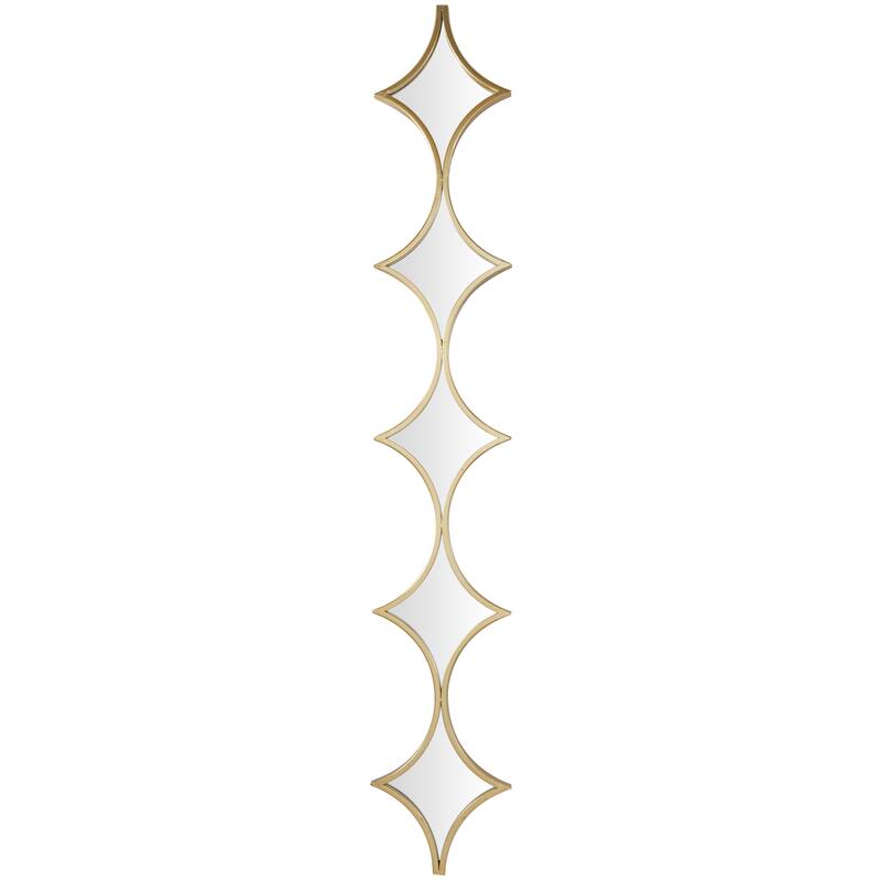Metal Slim Stacked Chain 5 Layer Wall Mirror with Various Pattern and Foil Detailing - Silver, Gold, or Black