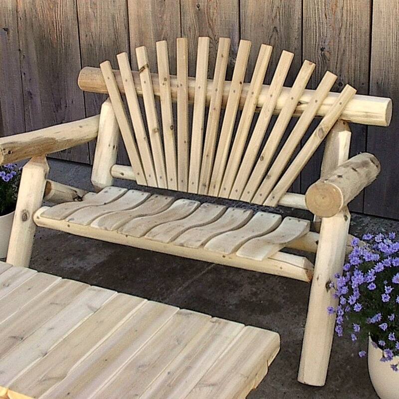 White Cedar Log 6' Park Bench - Overstock - 35411603