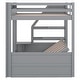 preview thumbnail 17 of 34, Wood Convertible Full Size Bunk Bed with Storage & Bedside Table