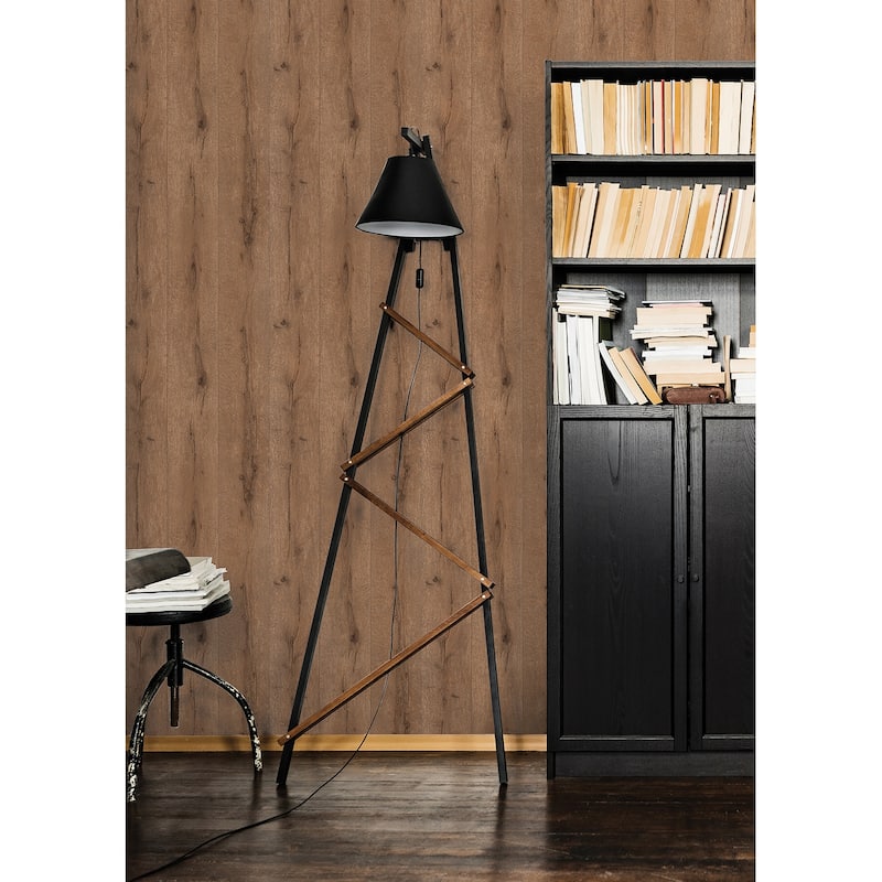 Advantage Appalacian Brown Wood Planks Wallpaper - 20.5 x 396 x 0.025