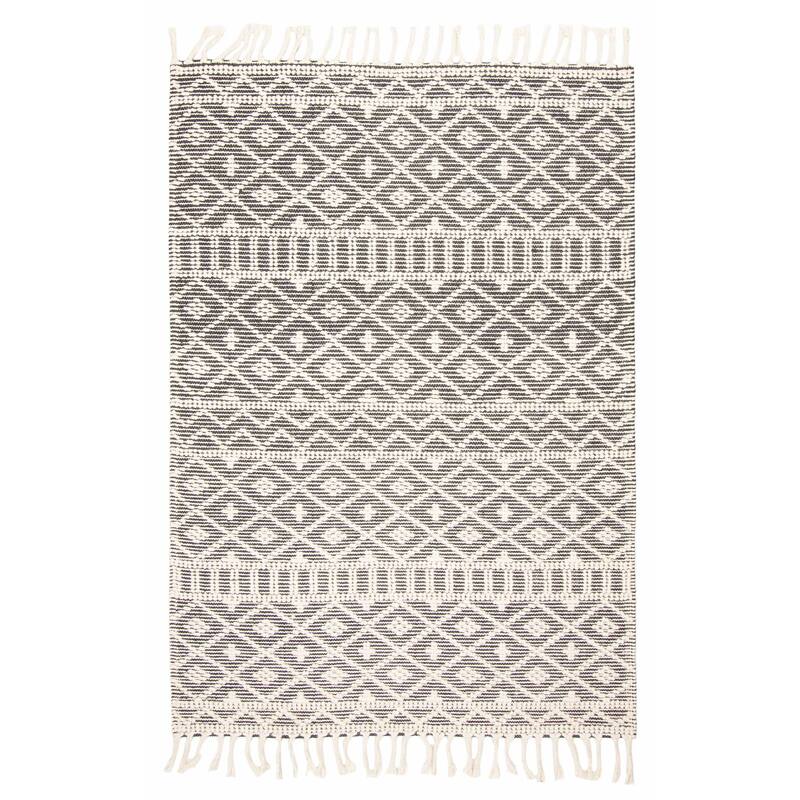 ECARPETGALLERY Braid weave Sienna Black Wool Rug - 5'2 x 7'5 - Black - 5'2 x 7'5