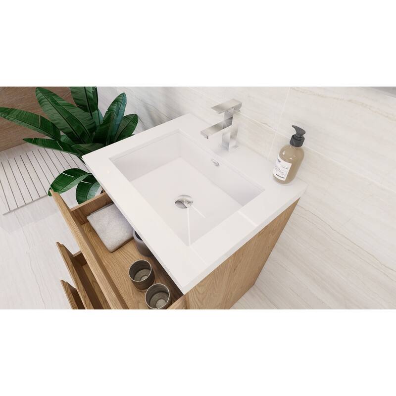 Aron 24'' Freestanding Vanity with Reinforced Acrylic Sink