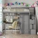 preview thumbnail 2 of 11, Elegance Unique Design Wood Full Size Loft Bed With Ladder,Beautiful Kid Bed