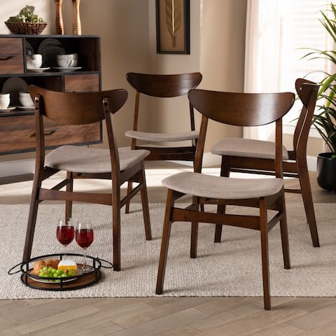 Parlin Mid-Century Modern Transitional 4-Piece Dining Chair Set