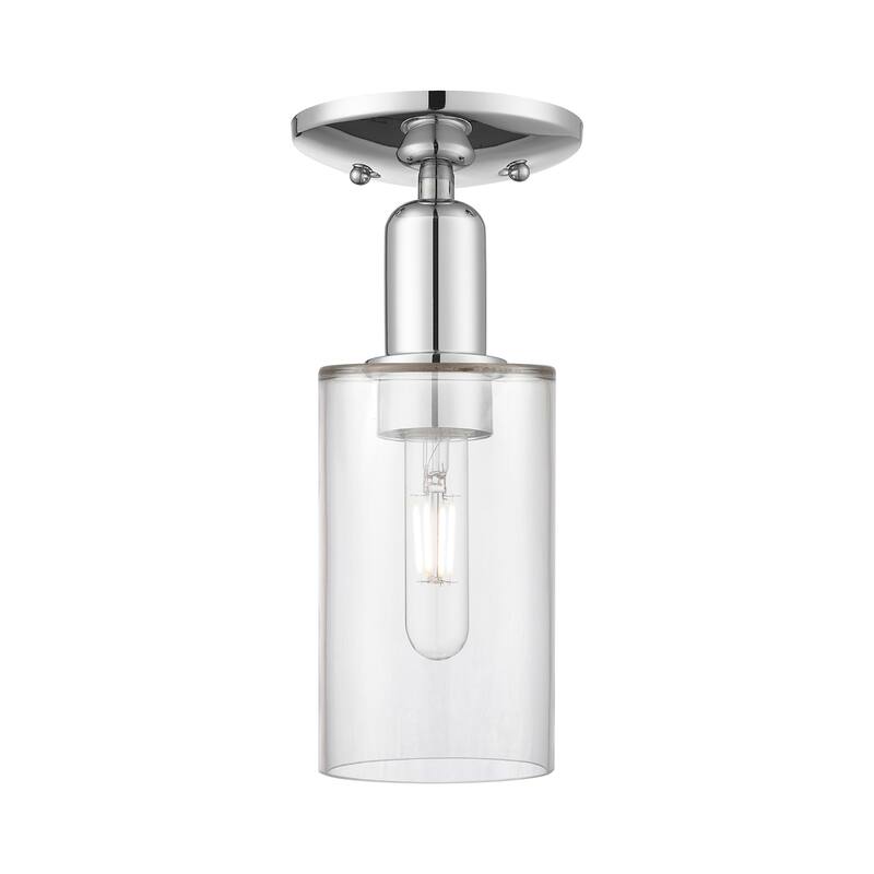 Innovations Lighting 716-1C-11-5 Clymer Semi-Flush Clymer 5" Wide - Polished Chrome / Clear