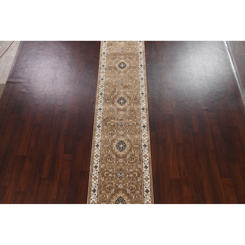 Traditional Brown Floral Oriental Tabriz Area Rug Turkish Carpet