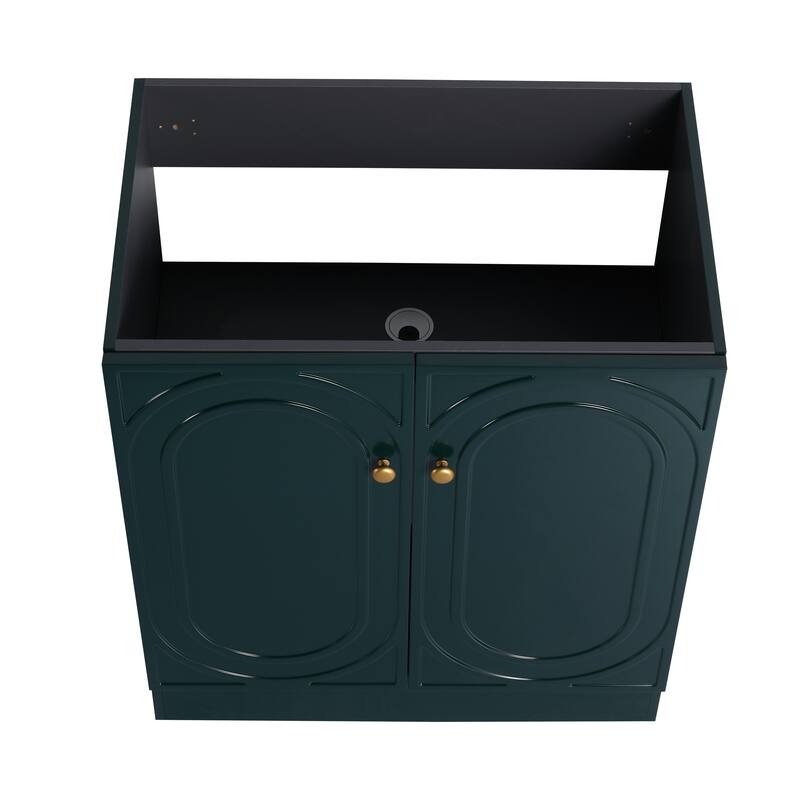Modern 30 Inch Freestanding Bathroom Vanity Base without Sink, Storage Cabinet with Soft-Close Doors and Adjustable Shelves