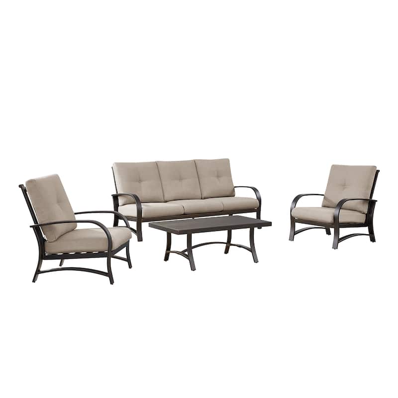 Patio Outdoor 4 Pieces Furniture Sofa Set with Sunbrella Cushion