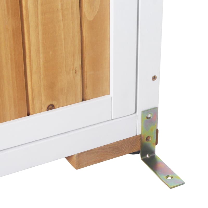 Outdoor 5.5ft Hx4.1ft L Wood Storage Shed, Garden Tool Cabinet with Lockable Doors