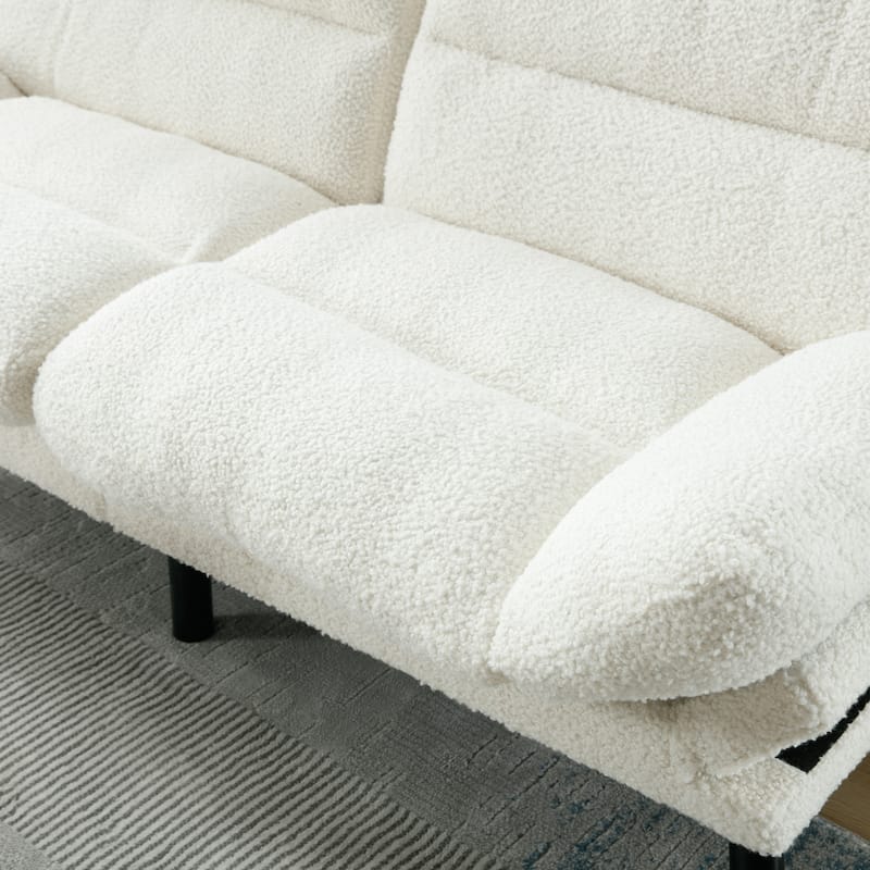 70.08" Teddy Fabric 2-Seater Loveseat Sofa with Thick Cushions, Metal Legs, and 600LB Weight Capacity