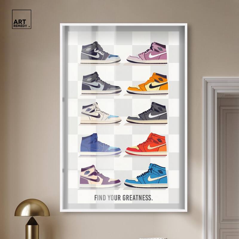 Find Your Greatness Sneakers Shadowbox by Art Remedy