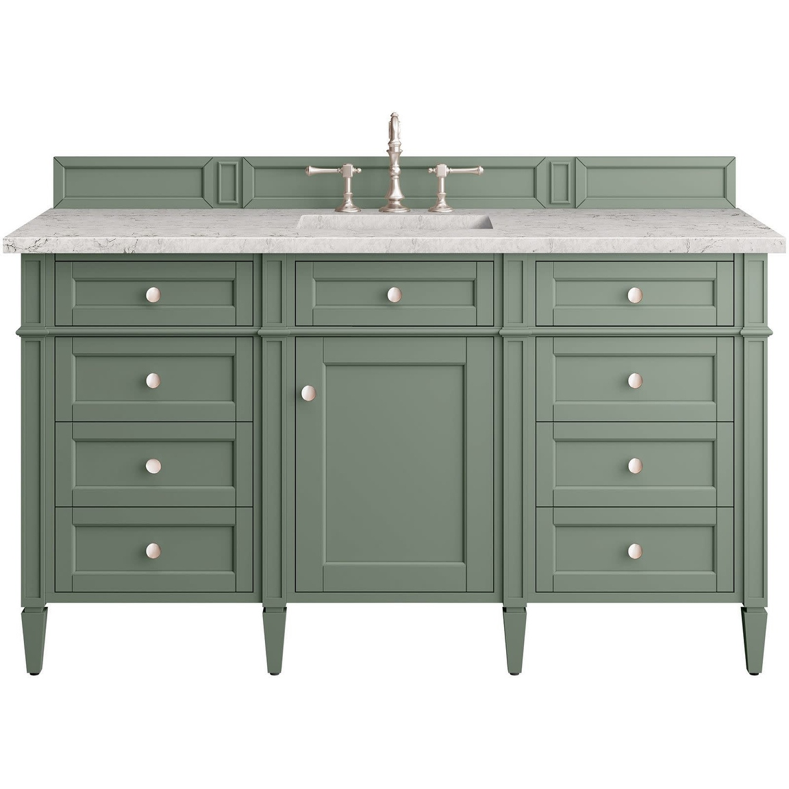James Martin Vanities 650-V60S-FEJP Brittany 60" Free Standing Single - Smokey Celadon