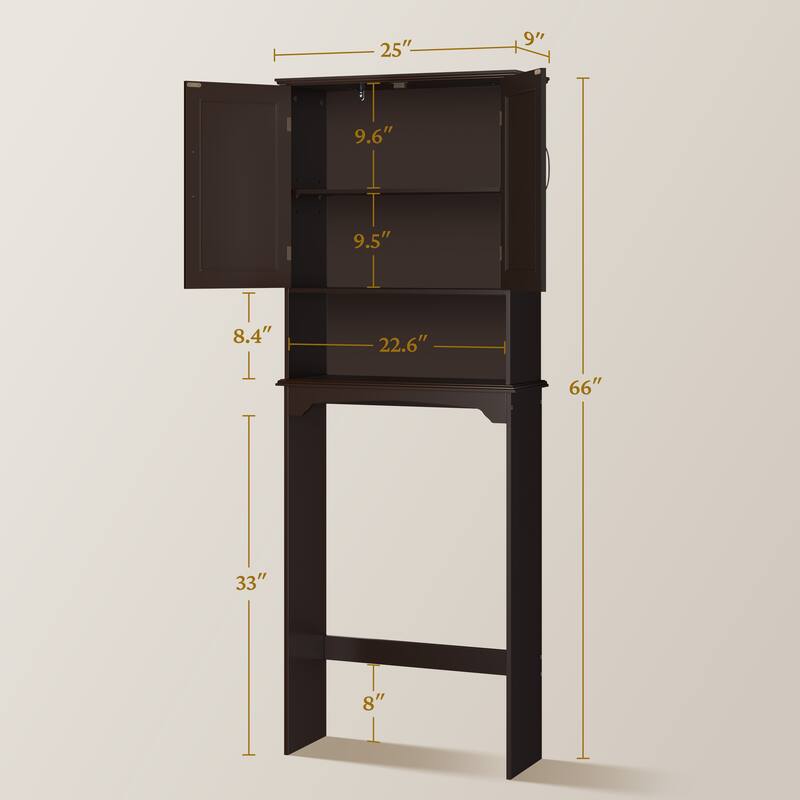 Yaheetech Bathroom Space Saving Organizer Over-the -Toilet with Adjustable Shelf for Bathroom