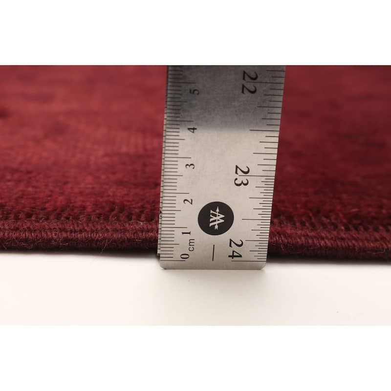ECARPETGALLERY Hand-knotted Color Transition Burgundy Wool Rug - 2'6 x 13'5