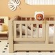 preview thumbnail 17 of 31, Twin Size Pine Wood Floor Platform Bed with Built-in Book Storage Rack, Door