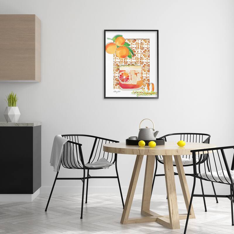 Stupell Mediterranean Pattern Negroni Framed Giclee Art Design By Hillary Holt