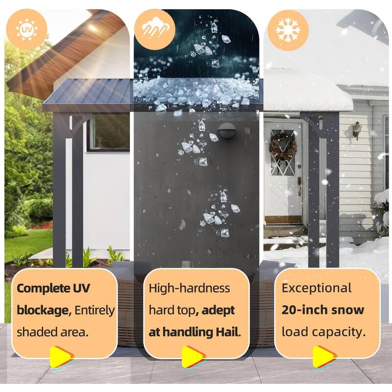 AECOJOY Hardtop Gazebo Outdoor Metal Lean to Pergola Galvanized Steel Roof