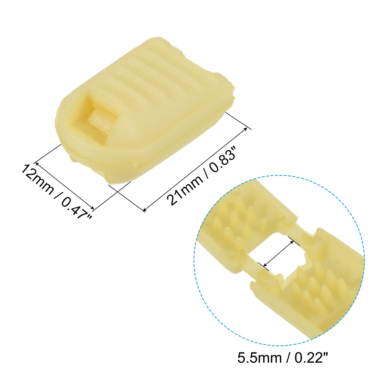 Zipper Pull Cord Ends, Zip Clip Buckle Rope End Lock for Backpacks - 5.5mm