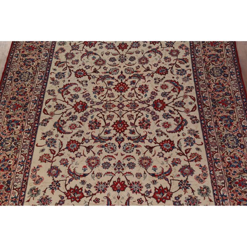 Hand Knotted Oriental 100% Wool Carpet Traditional All-Over Beige & Ivories Najafabad Area Rug - 13' 6'' X 9' 9''