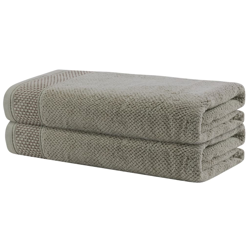 2 Pack Oversized Bath Towel Set, Embroidery Decorative Cotton, Highly Absorbent Towels for Bathroom 28" x 56"
