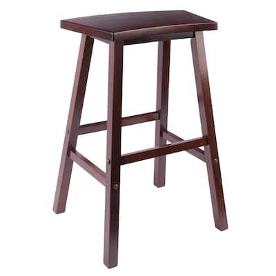 Fan Shape Bar Stool, Walnut - 28.6"H x 19.6"W x 15.7"D