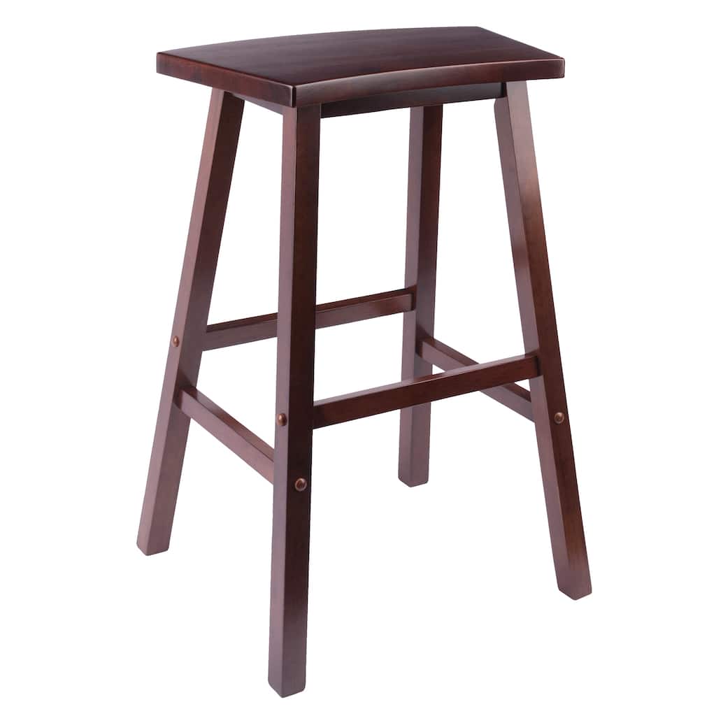 Fan Shape Bar Stool, Walnut - 28.6"H x 19.6"W x 15.7"D