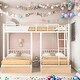 preview thumbnail 2 of 22, Full Over Twin & Twin Bunk Bed, Metal Triple Bunk Bed with Drawers and Guardrails