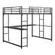 preview thumbnail 9 of 11, Furniture of America Geogen Modern Full-size Metal Loft Workstation Bed with Desk and Two Ladders