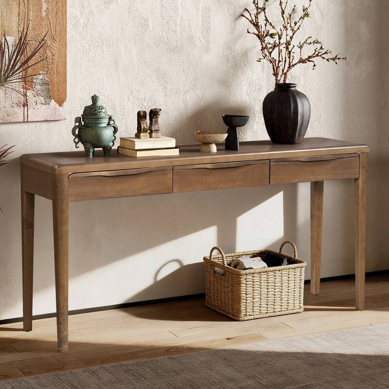 Farmhouse 60" Console Table,Entryway Table with 3 Drawers for Stylish Entryway Organization