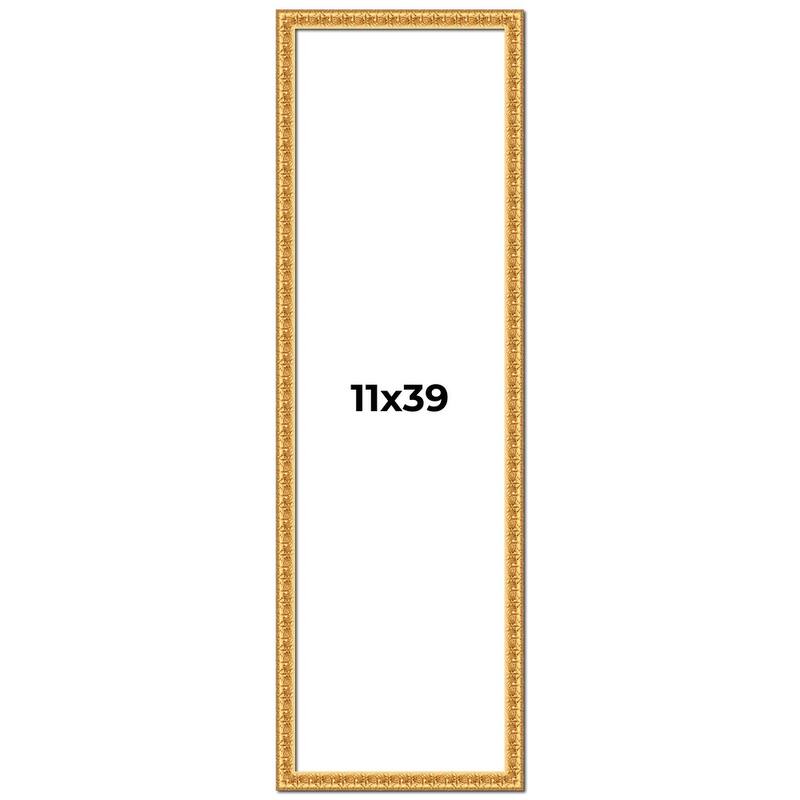 11x39 Frame Gold Real Wood Picture Frame Width 1 inches | Interior