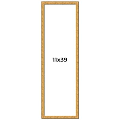 11x39 Frame Gold Real Wood Picture Frame Width 1 inches | Interior