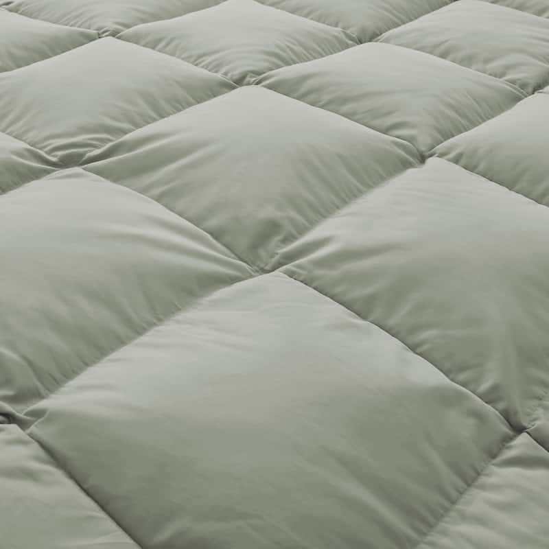 Medium Warmth All Season Paisley Floral & Solid Pattern Duvet Insert White Goose Down Feather Comforter