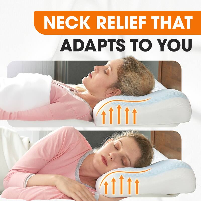 Cheer Collection Memory Foam Ventilated Pillow - White