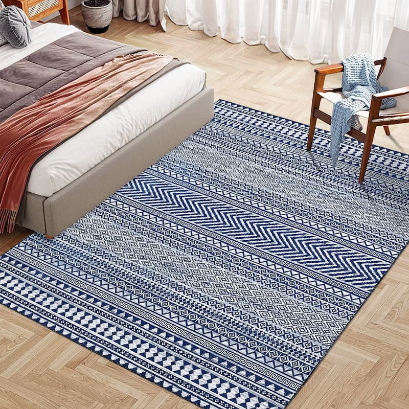 Garvee Moroccan Geometric Machine Washable Area Rug
