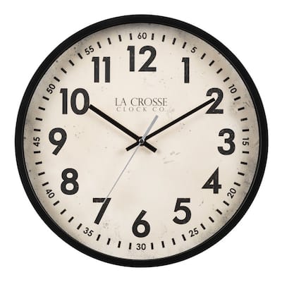 La Crosse Clock 404-3036B 14-Inch Ellis Quartz Analog Wall Clock