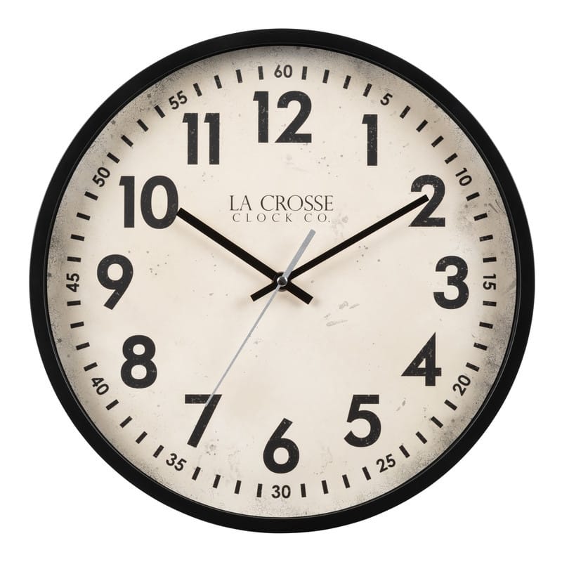 La Crosse Clock 404-3036B 14-Inch Ellis Quartz Analog Wall Clock