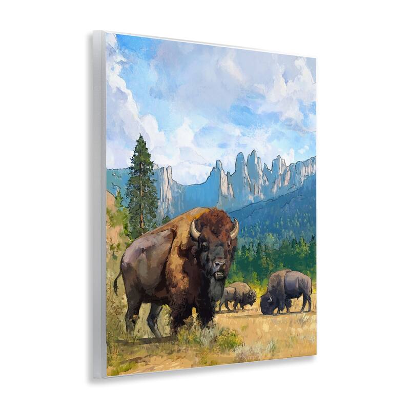 Stupell Grazing Bison Desert Abstraction Wall Plaque Art Design By David Owens